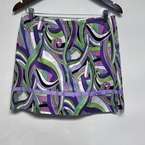 VTG Y2K Bamboo Traders Skort Skirt Sz 6 Colorful Preppy Groovy Tenniscore 90s‎